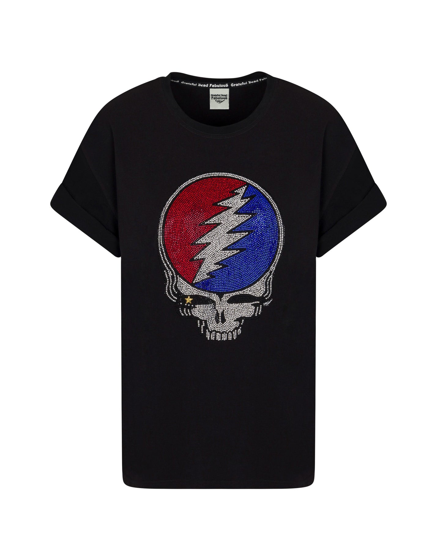 The Original Grateful Dead Rhinestone Stealie T-Shirt - Black