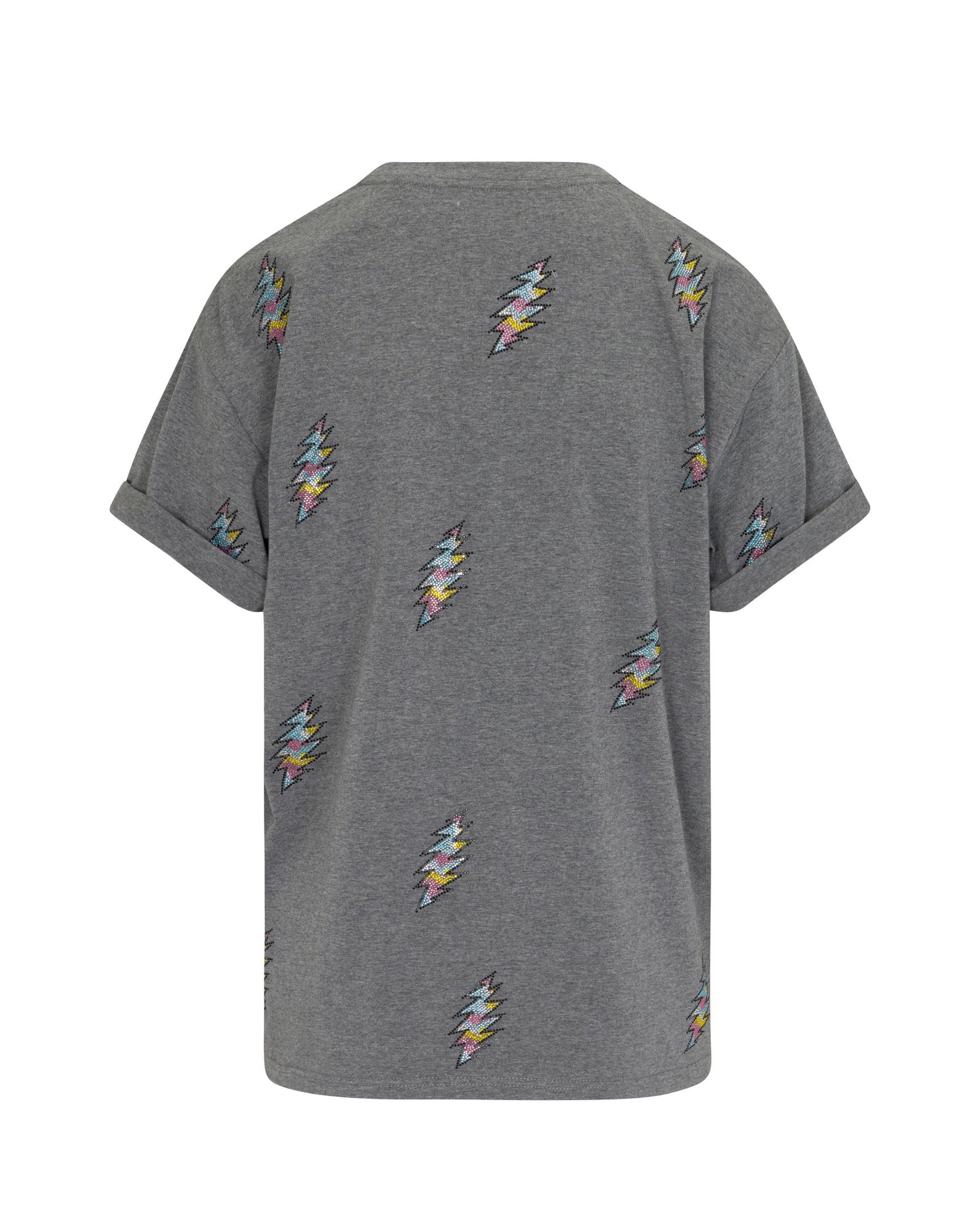 The Original Grateful Dead 13 Pt. Bolt Rhinestone T-Shirt - Heather Gray