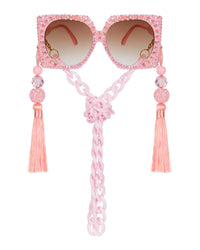Bubbles Rhinestone Funglasses - Pink