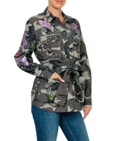 Mystical Goddess Embroidered Camo Jacket
