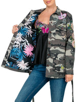 Mystical Goddess Embroidered Camo Jacket