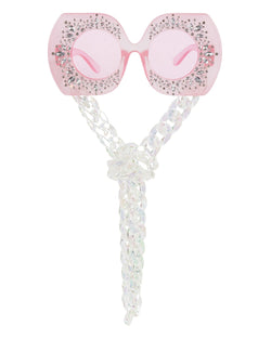 Elton Bling Rhinestone Funglasses - Pink