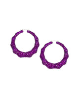 Super Bamboo Rhinestone Hoops - Purple - Limited Edition