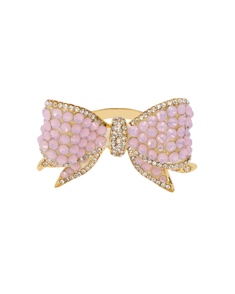 All Tied Up Rhinestone Pink Ring - Baby Pink
