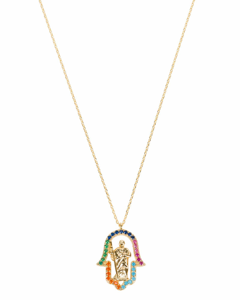 Rainbow Hamsa Necklace