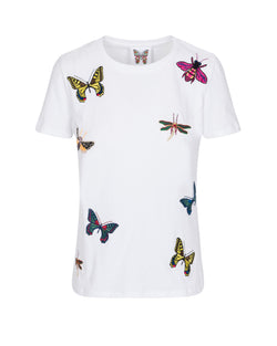 The Jitterbug Embroidered T Shirt - White