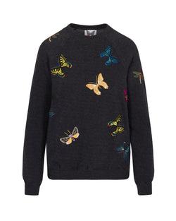 The Jitterbug Embroidered Sweatshirt Shirt - Black