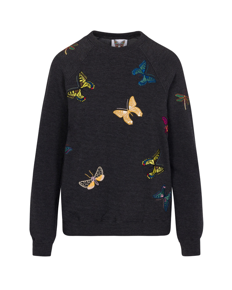 The Jitterbug Embroidered Sweatshirt Shirt - Black