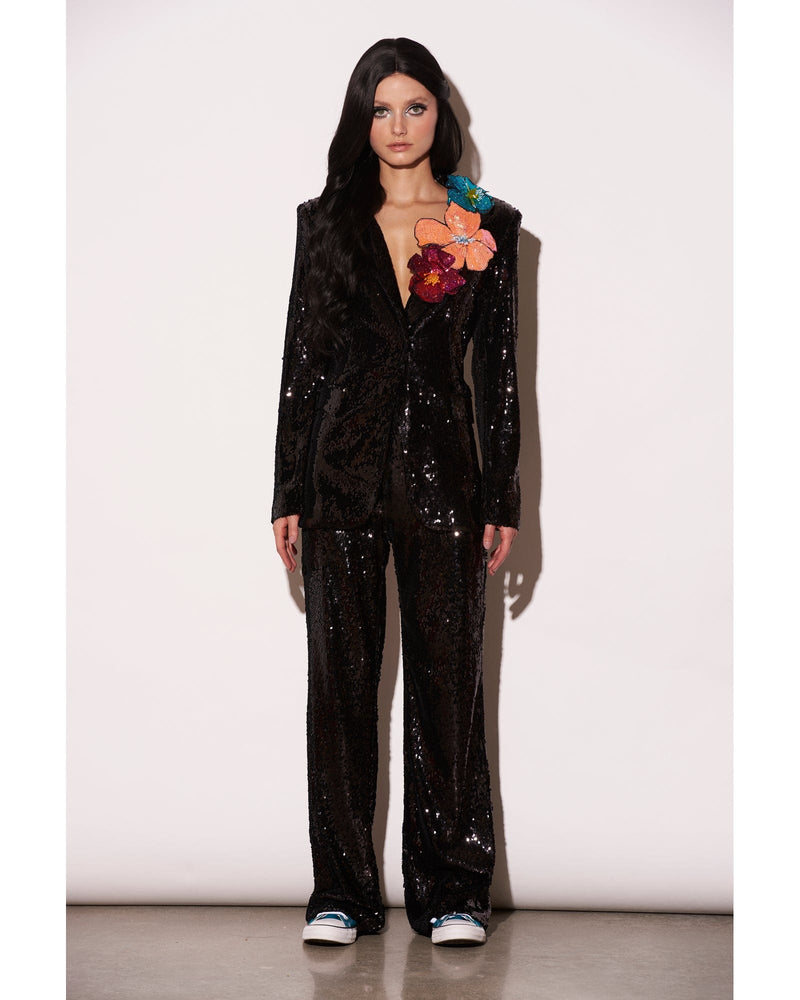 Autumn Winter Women Pants Suit Womens Casual Chic Sequin Glitter 2 Piece  Outfits Top And Pant Suit Two Piece Pants Set - Walmart.com