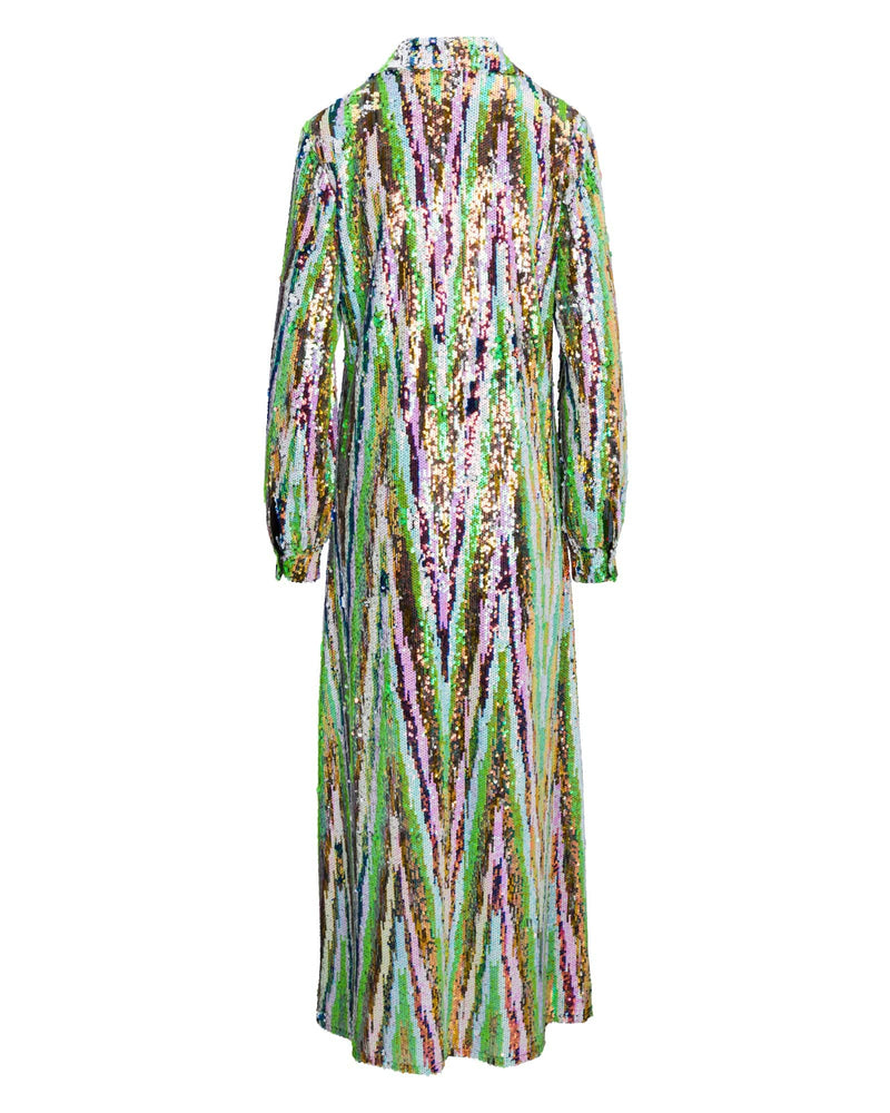 Martini Maxi Dress - Lime Glitter