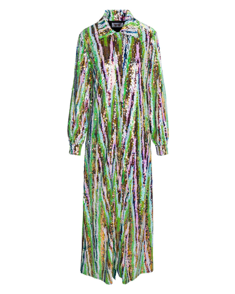 Martini Maxi Dress - Lime Glitter