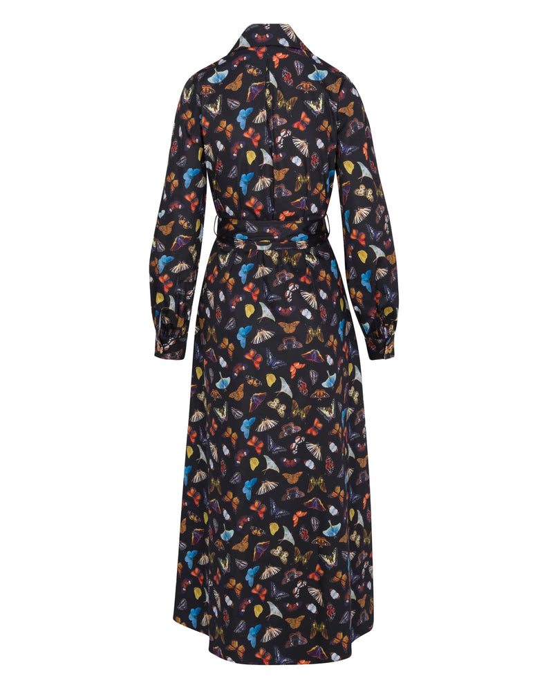 The Butterfly Shirt Maxi Dress - Black