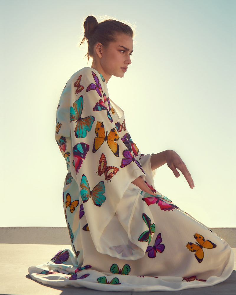 Sleeveless maxi hot sale kimono