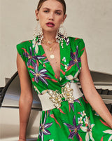 The Honeysuckle Midi Dress - Emerald