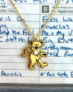 Dancing Bear Opal Necklace - Gold