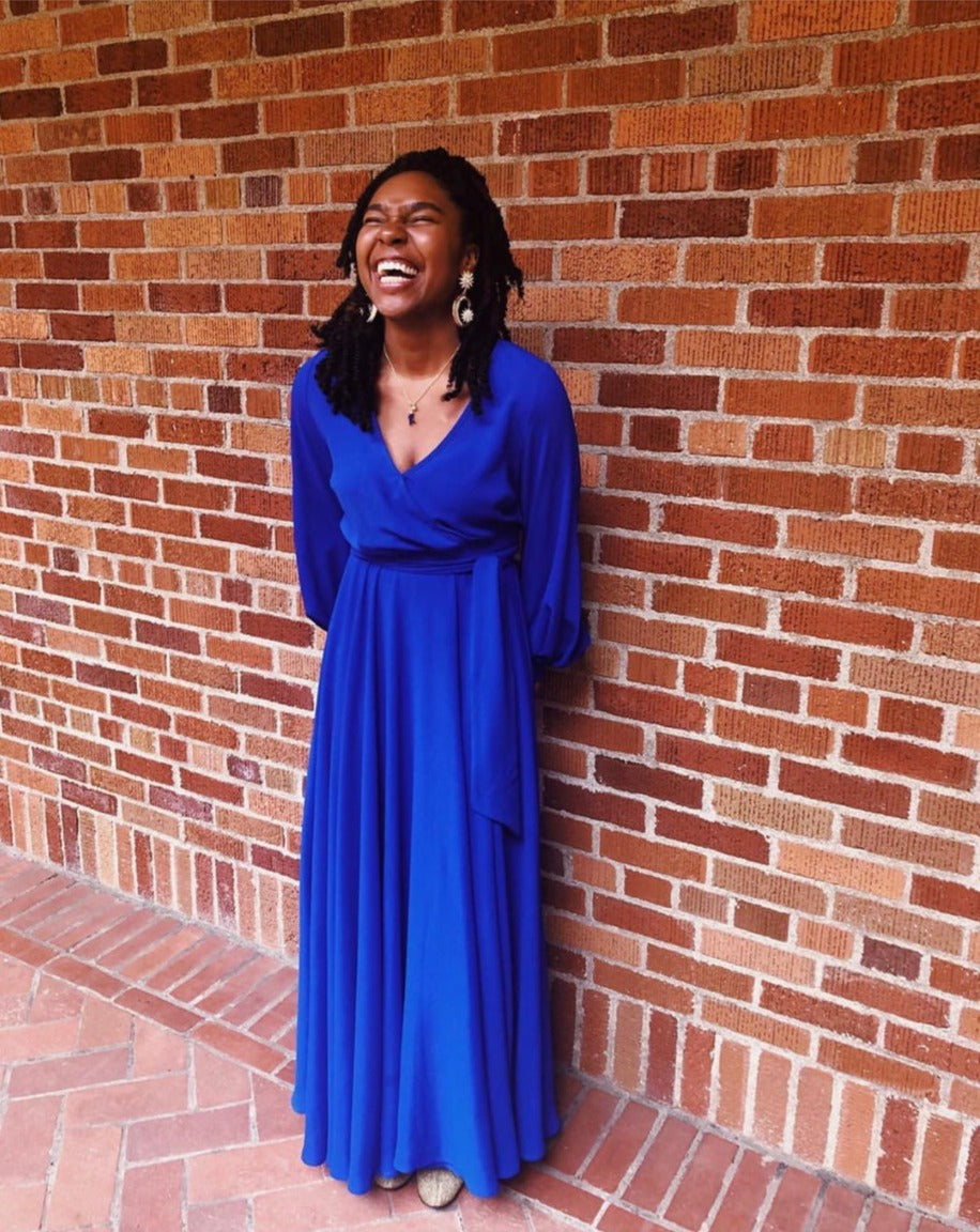 Royal blue maxi dress on sale
