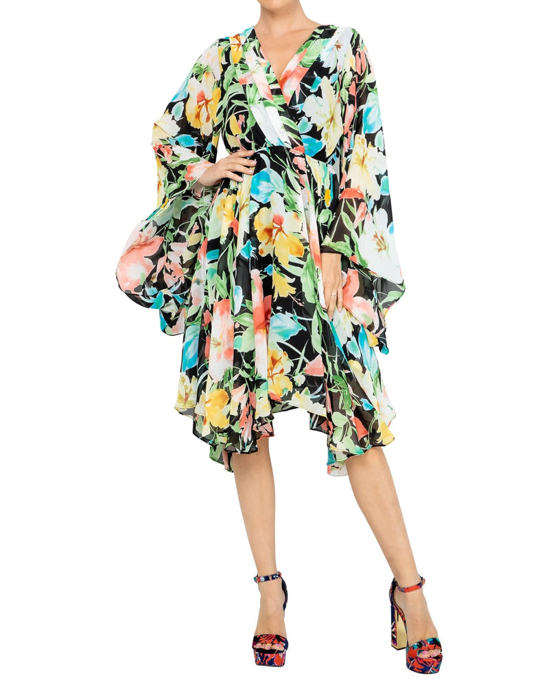Sunset Dress - Black Watercolor