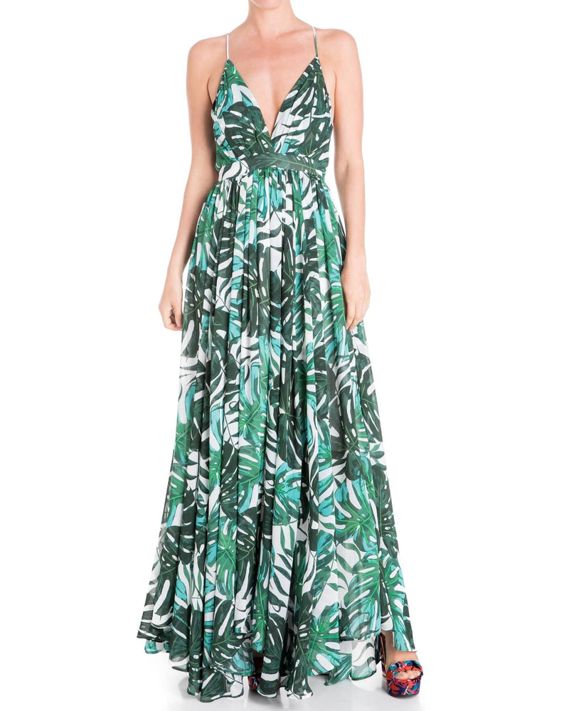 Enchanted Garden Maxi Dress - Palm Beach Green