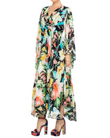Sunset Midi Dress - Black Watercolor