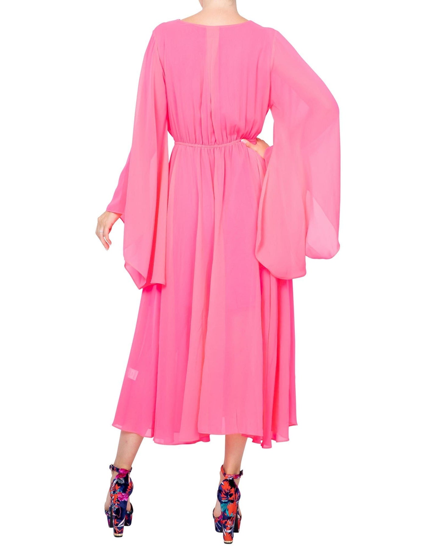 Sunset Maxi Dress Neon Pink – Meghan Fabulous