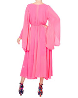 Sunset Midi Dress - Neon Pink