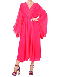 Sunset Midi Dress - Neon Pink