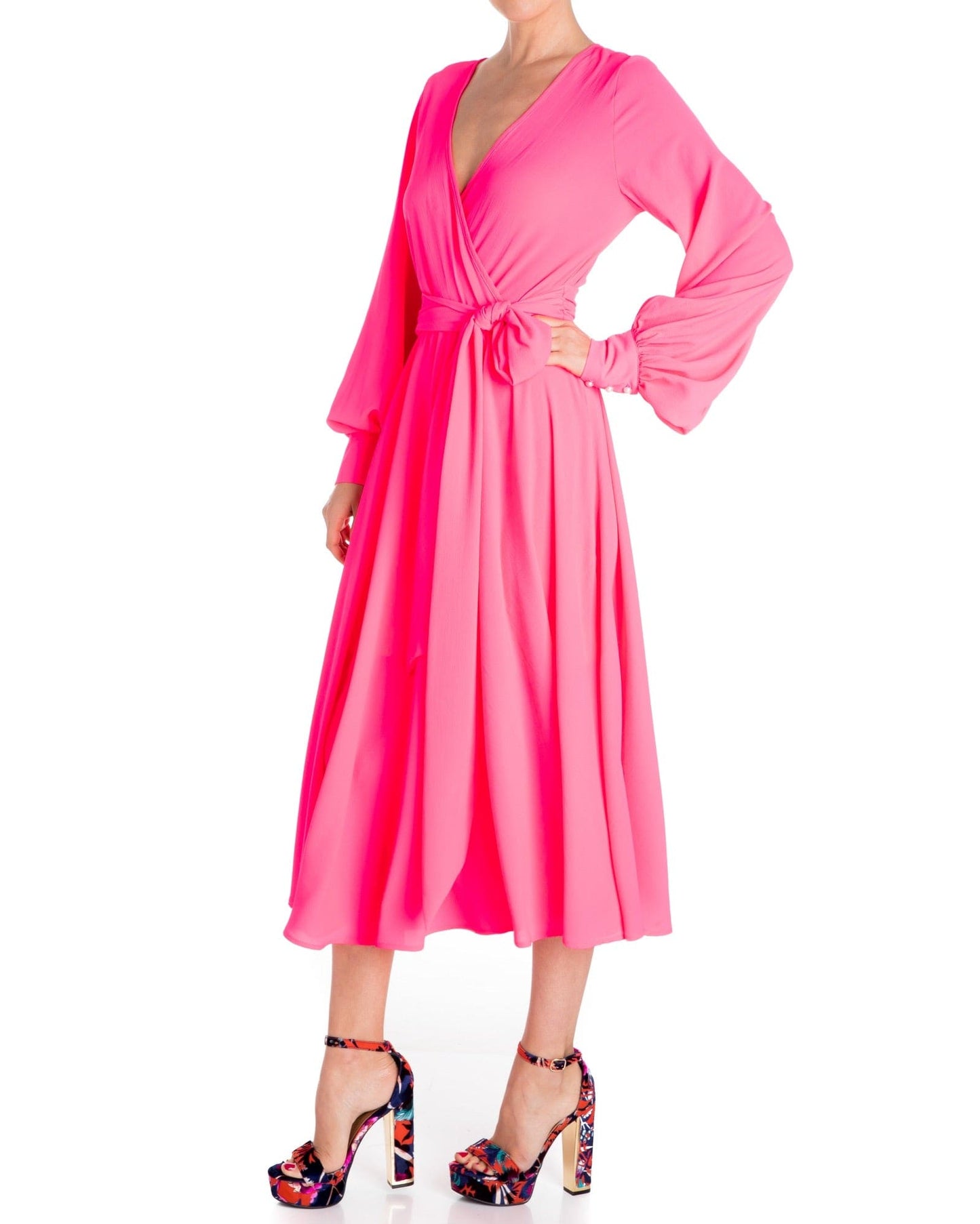 LilyPad Midi Dress - Neon Pink