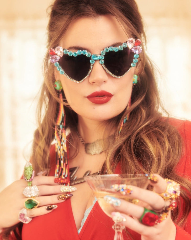 Heart Breaker Funglasses - Blue