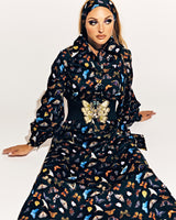The Butterfly Shirt Maxi Dress - Black