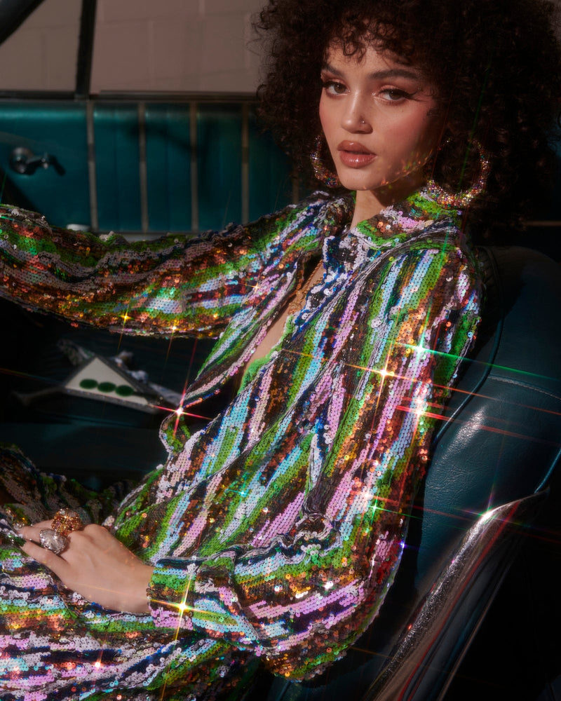 Martini Dress - Lime Glitter