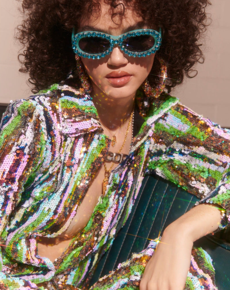 Martini Dress - Lime Glitter