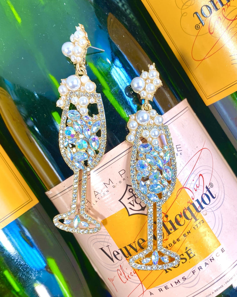Pop Fizz Clink Rhinestone Earrings