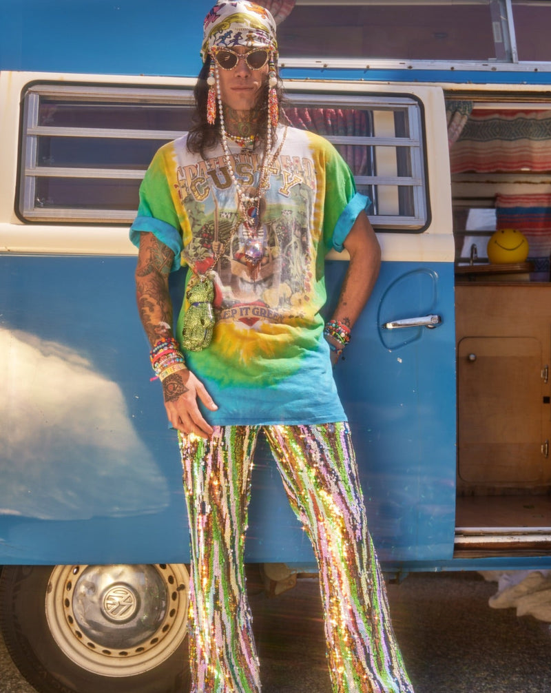 Martini Sequin Pants - Lime Glitter